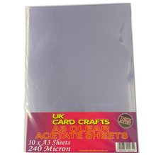 Load image into Gallery viewer, 10 x A3 Clear Acetate Sheets – 240 Micron Heavyweight Transparent Film for Crafts, Displays & OHP - ModelBricks