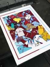 Load image into Gallery viewer, Burnley Kit Collage Retro Shirts Football Print