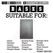 Load image into Gallery viewer, 50x75mm | 75x50mm Rectangular Plain Plastic Bases | Versatile Miniature Stands - ModelBricks