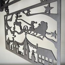 Load image into Gallery viewer, Hanging Novelty Santa Scene Sign - Handmade Ornament by Curious Rabbit ® - ModelBricks