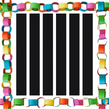 Load image into Gallery viewer, Black Paper Chain Card Strips. 5 Meter / 16 Feet Long. Wedding Party Decor - ModelBricks