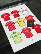 Load image into Gallery viewer, Bristol City Retro Shirts Football Print (9 Shirts)