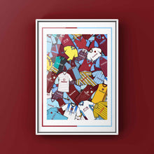 Load image into Gallery viewer, Burnley Kit Collage Retro Shirts Football Print
