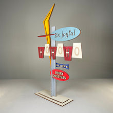 Load image into Gallery viewer, Retro Ho Ho Ho Sign - Handmade Ornament by Curious Rabbit ® - ModelBricks