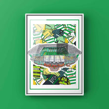 Load image into Gallery viewer, Celtic Kit Collage Retro Shirts & Stadium Football Print