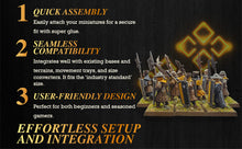 Load image into Gallery viewer, 25mm Square Parallel Slotted Plastic Bases - ModelBricks