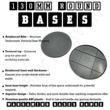 Load image into Gallery viewer, 130mm Round Plain Plastic Bases - ModelBricks