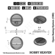 Load image into Gallery viewer, 30mm Wide Lip Round Plastic Bases - ModelBricks