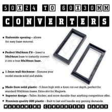 Load image into Gallery viewer, 50x24mm to 60x30mm Rectangle Bases Converters ABS Plastic - ModelBricks