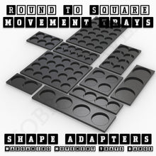 Load image into Gallery viewer, Round to Square Movement Trays Adapters for Tabletop Games - ModelBricks
