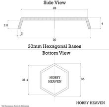 Load image into Gallery viewer, 30mm Hexagonal Plain Plastic Bases - ModelBricks