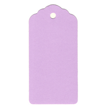 Load image into Gallery viewer, 100 Rectangle Scalloped Gift Tags with White Satin Ribbon - 21 Colours Christmas - ModelBricks