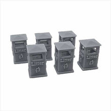 Load image into Gallery viewer, O Scale Ready to Paint Civic Litter Bin - Style 2 (6 pack) - ModelBricks