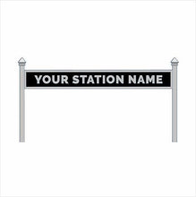 Load image into Gallery viewer, O Scale Pre-Coloured Single-Sided Personalised Steam-Era Station Name Board - Style 1 - One Line of Text - ModelBricks