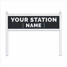 Load image into Gallery viewer, O Scale Pre-Coloured Single-Sided Personalised Steam-Era Station Name Board - Style 2 - Two Lines of Text