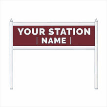 Load image into Gallery viewer, O Scale Pre-Coloured Single-Sided Personalised Steam-Era Station Name Board - Style 2 - Two Lines of Text