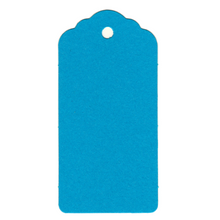 Load image into Gallery viewer, 100 Rectangle Scalloped Gift Tags with White Satin Ribbon - 21 Colours Christmas - ModelBricks