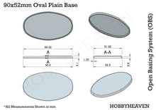 Load image into Gallery viewer, 90x52mm Oval Plain Plastic Bases - ModelBricks