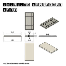 Load image into Gallery viewer, 100x50mm | 50x100mm Rectangular Plain Plastic Bases | Versatile Miniature Stands - ModelBricks