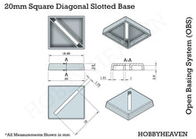 Load image into Gallery viewer, 20mm Square Slotted Plastic Bases - ModelBricks