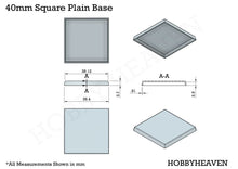 Load image into Gallery viewer, 40mm Square Plain Plastic Bases - ModelBricks