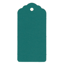 Load image into Gallery viewer, 100 Rectangle Scalloped Gift Tags with White Satin Ribbon - 21 Colours Christmas - ModelBricks