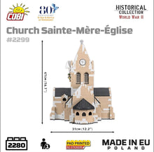 Load image into Gallery viewer, Church Sainte-Mere-Eglise brick model - COBI 2299 - 2280 bricks