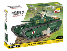 Load image into Gallery viewer, Churchill MK.IV brick tank model - COBI 3128 - 668 bricks