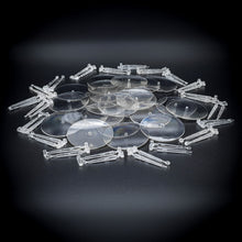 Load image into Gallery viewer, 60mm Round Flying Bases – Clear Plastic Stands for Sci-Fi & Fantasy Wargaming Miniatures - ModelBricks