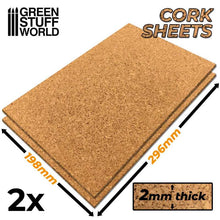 Load image into Gallery viewer, Green Stuff World: Cork Sheet: 198 x 296mm - ModelBricks