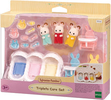 Load image into Gallery viewer, Sylvanian Families Chocolate Rabbit Triplets Care Set for Age 3 and Up