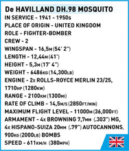 Load image into Gallery viewer, De Havilland DH-98 Mosquito brick plane model - COBI 5735 - 710 bricks - ModelBricks