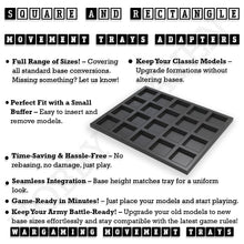 Load image into Gallery viewer, Square and Rectangle Movement Trays Adapters for Tabletop Games - ModelBricks