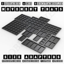 Load image into Gallery viewer, Square and Rectangle Movement Trays Adapters for Tabletop Games - ModelBricks
