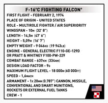 Load image into Gallery viewer, F-16C Fighting Falcon (Polish Version) brick plane model - COBI 5910 - 460 bricks