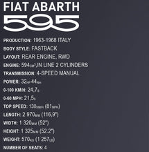 Load image into Gallery viewer, Fiat Abarth 595 brick model car - Cobi 24353 - 1223 bricks EXECUTIVE EDITION