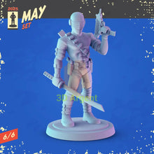 Load image into Gallery viewer, G.I. Joe Miniatures – Snake Eyes Storm Shadow Destro Cobra 32mm Resin Figures