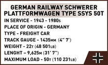 Load image into Gallery viewer, German Railway Schwerer Platformwagen TYP SSY brick model - COBI 6284 - 424 bricks