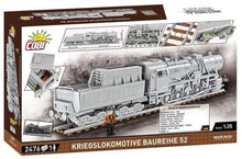 Load image into Gallery viewer, Kriegslokomotive Baureihe locomotive with coal wagon brick model - COBI 6281 - 2476 brick train - ModelBricks