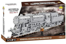 Load image into Gallery viewer, Kriegslokomotive Baureihe locomotive with coal wagon brick model - COBI 6281 - 2476 brick train - ModelBricks