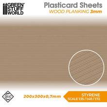 Load image into Gallery viewer, Green Stuff World: Textured Styrene Plasticard Sheet - Wood Planking (3mm) - ModelBricks