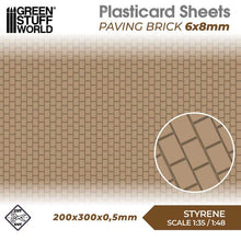 Load image into Gallery viewer, Green Stuff World: Textured Styrene Plasticard Sheet - Paving Brick (6x8mm) - ModelBricks