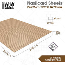 Load image into Gallery viewer, Green Stuff World: Textured Styrene Plasticard Sheet - Paving Brick (6x8mm) - ModelBricks