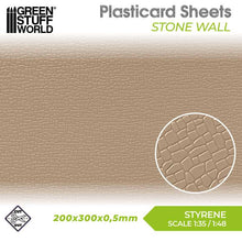 Load image into Gallery viewer, Green Stuff World: Textured Styrene Plasticard Sheet - Stone Wall - ModelBricks