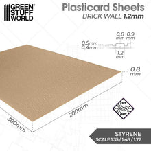 Load image into Gallery viewer, Green Stuff World: Textured ABS Plasticard Sheet - Brick Wall (1.2mm) - ModelBricks