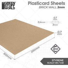 Load image into Gallery viewer, Green Stuff World: Textured Styrene Plasticard Sheet - Brick Wall (3mm) - ModelBricks