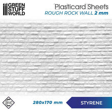 Load image into Gallery viewer, Green Stuff World: Textured Styrene Plasticard Sheet - Rock Wall Rough - ModelBricks