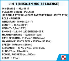 Load image into Gallery viewer, LIM - 1 (MiG-15SB) - Polish Air Force 1952 brick plane model - COBI 5822 - 504 bricks - ModelBricks