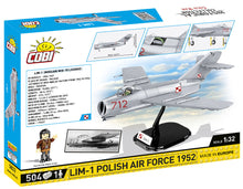 Load image into Gallery viewer, LIM - 1 (MiG-15SB) - Polish Air Force 1952 brick plane model - COBI 5822 - 504 bricks - ModelBricks