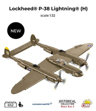 Load image into Gallery viewer, Lockheed P-38H Lightning plane brick model - COBI 5763 - 652 bricks - ModelBricks